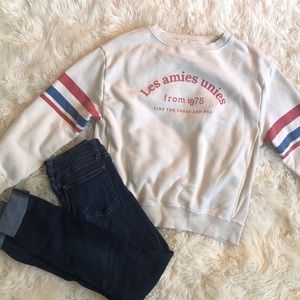 Zara Girls sweatshirt off white with stripe